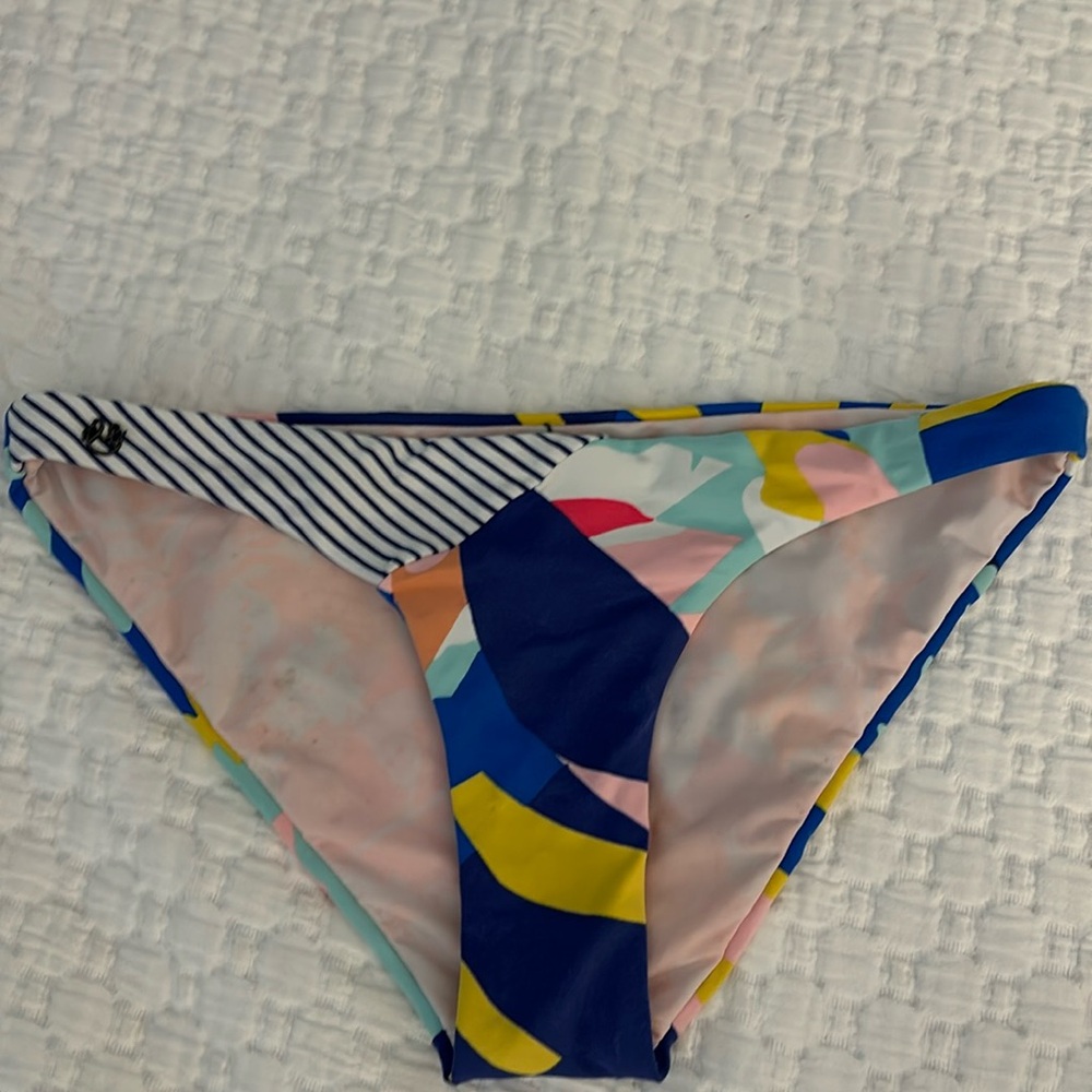 Maaji size adult small bikini bottoms blue multi .